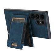 For Samsung Galaxy S24 Ultra 5G Suteni H17 Litchi Texture Leather MagSafe Detachable Wallet Phone Case(Blue)