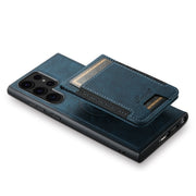 For Samsung Galaxy S24 Ultra 5G Suteni H17 Litchi Texture Leather MagSafe Detachable Wallet Phone Case(Blue)