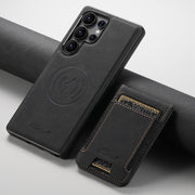 For Samsung Galaxy S25 Ultra 5G Suteni H17 Litchi Texture Leather MagSafe Detachable Wallet Phone Case(Black)
