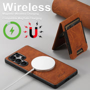 For Samsung Galaxy S25 Ultra 5G Suteni H17 Litchi Texture Leather MagSafe Detachable Wallet Phone Case(Khaki)
