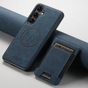 For Samsung Galaxy S25+ 5G Suteni H17 Litchi Texture Leather MagSafe Detachable Wallet Phone Case(Blue)