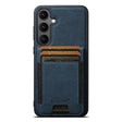 For Samsung Galaxy S25 5G Suteni H17 Litchi Texture Leather MagSafe Detachable Wallet Phone Case(Blue) - Galaxy S25 5G Cases by Suteni | Online Shopping South Africa | PMC TechLife | Buy Now Pay Later Mobicred