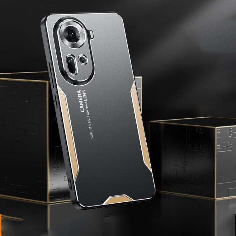 For OPPO Reno11 5G Global Blade Series TPU Hybrid Metal Phone Case(Silver) - Reno11 Cases by PMC TechLife | Online Shopping South Africa | PMC TechLife