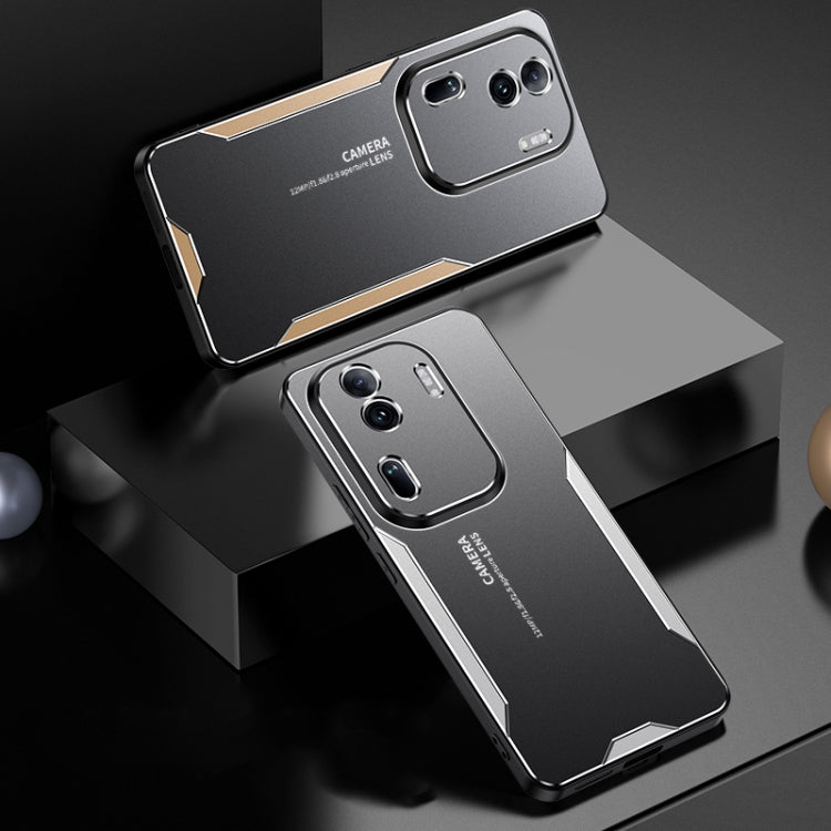 For OPPO Reno11 Pro Global Blade Series TPU Hybrid Metal Phone Case(Blue) - Reno11 Pro Cases by PMC TechLife | Online Shopping South Africa | PMC TechLife | Buy Now Pay Later Mobicred