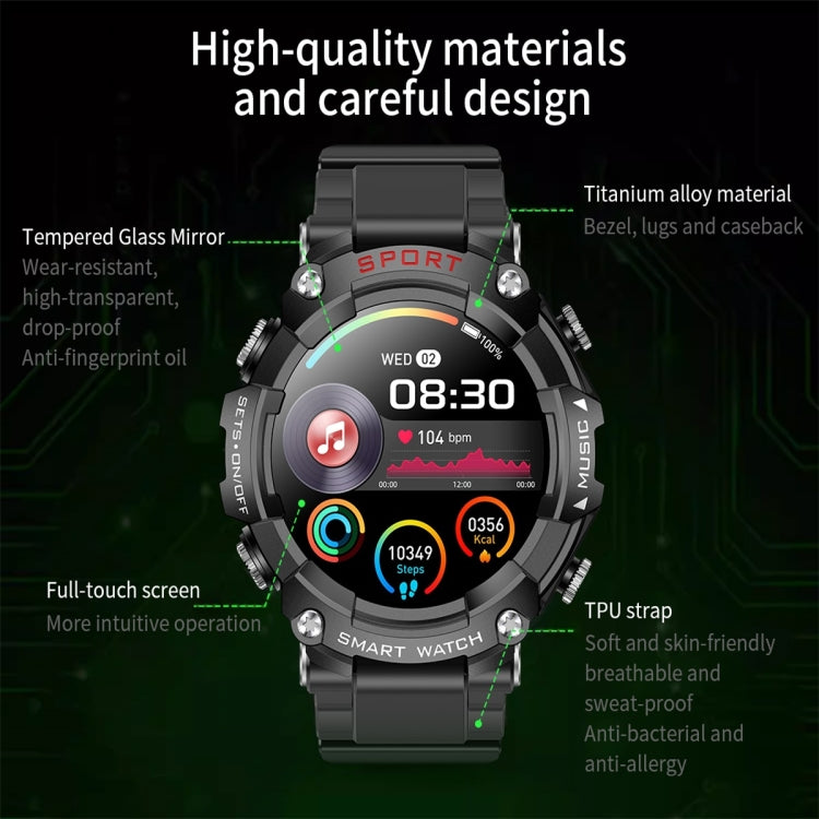 T96 1.52 inch Amoled Screen 2 in 1 Bluetooth Earphone Smart Watch(Black)