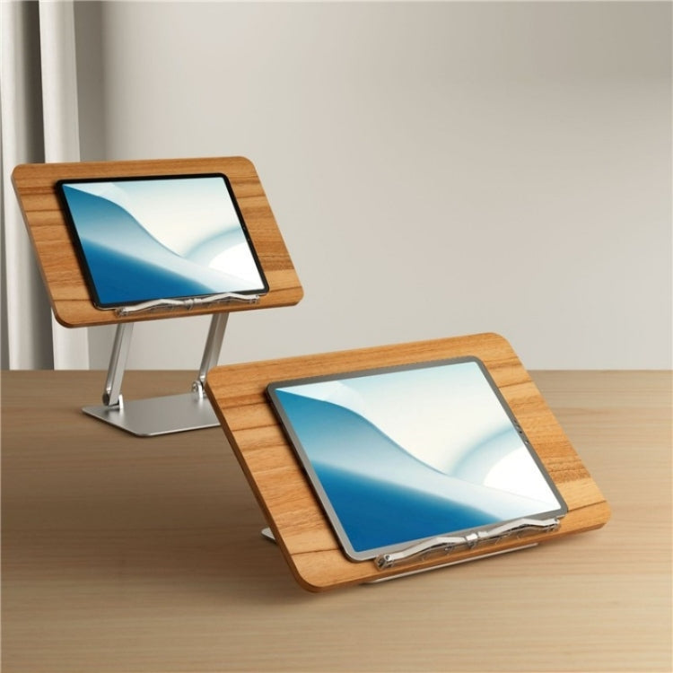 BG-4 Desktop Book Reading Bracket Aluminum Alloy +Wood Board Textbook Tablet Holder Stand - free shipping - PMC Jewellery - Order now!