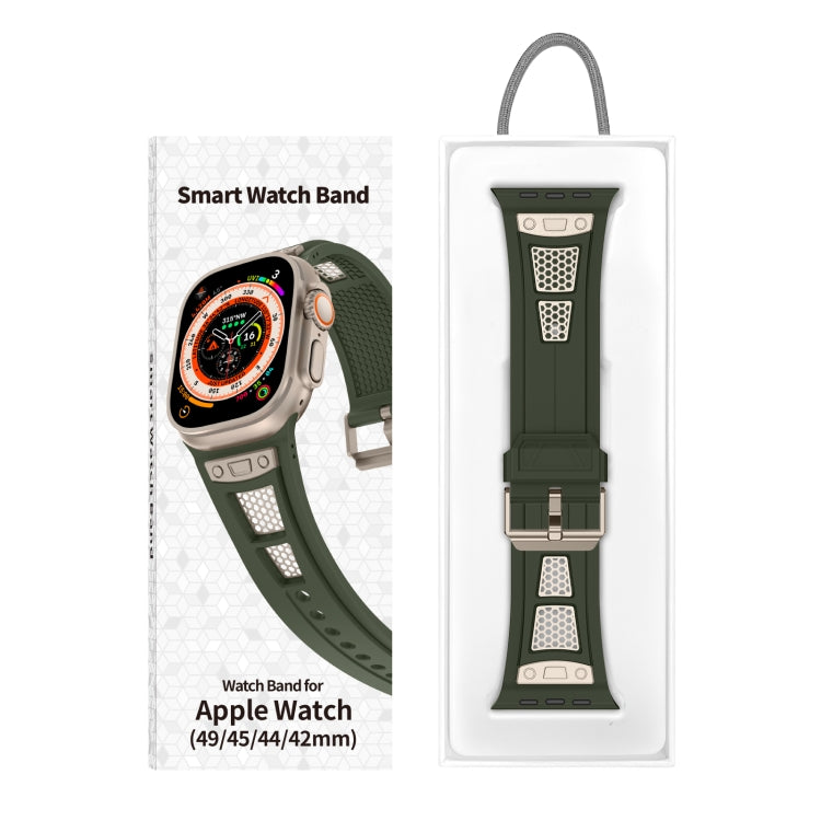 For Apple Watch Series 3 42mm Breathable Stainless Steel Mesh TPU Watch Band(Green Titanium) - free shipping - PMC TechLife - Order now!