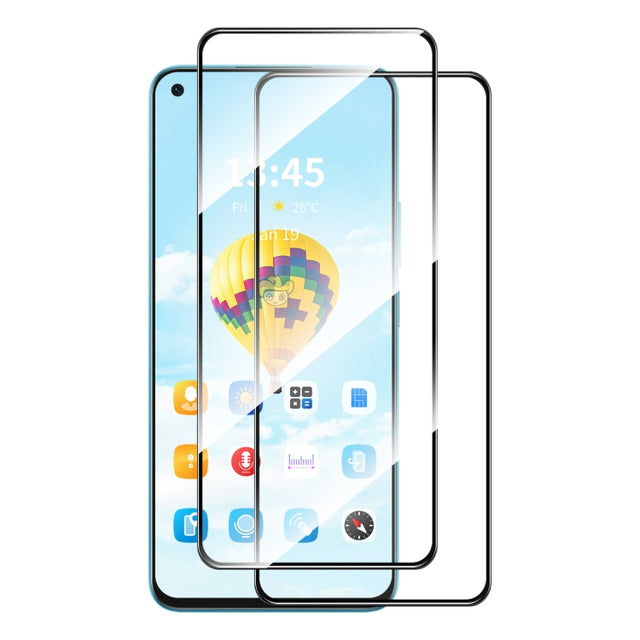 For OPPO K10x 2pcs ENKAY Full Glue High Aluminum-silicon Tempered Glass Film
