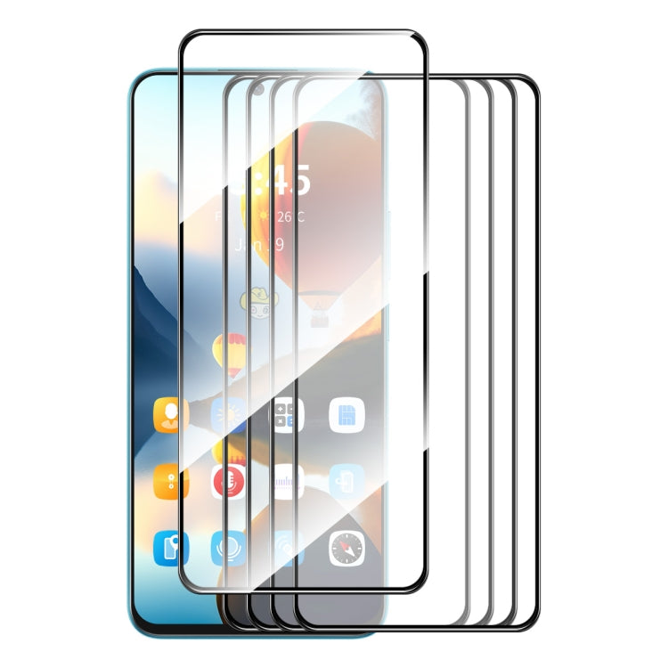For OPPO Reno11 F 5pcs ENKAY Full Glue High Aluminum-silicon Tempered Glass Film - OPPO Tempered Glass by ENKAY | Online Shopping South Africa | PMC TechLife | Buy Now Pay Later Mobicred