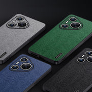 For Huawei Pura 70 Tree Bark Leather Shockproof Phone Case(Grey)