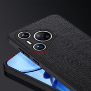 For Huawei Pura 70 Tree Bark Leather Shockproof Phone Case(Grey)