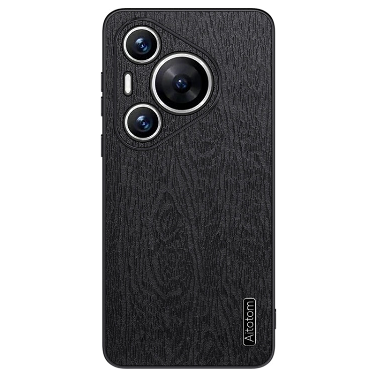 For Huawei Pura 70 Pro Tree Bark Leather Shockproof Phone Case(Black) - Huawei Cases by PMC Jewellery | Online Shopping South Africa | PMC Jewellery | Buy Now Pay Later Mobicred