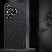 For Huawei Pura 70 Pro Tree Bark Leather Shockproof Phone Case(Black)