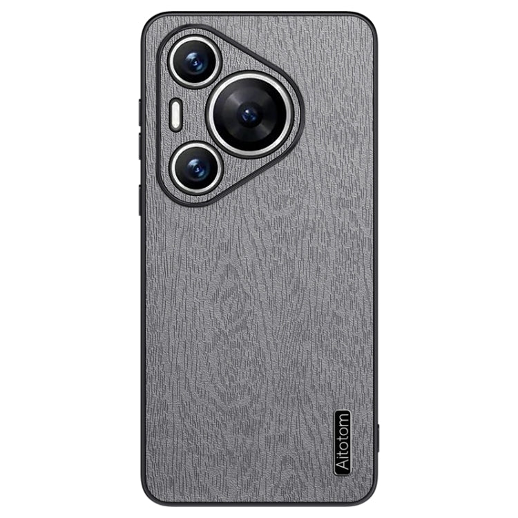 For Huawei Pura 70 Pro Tree Bark Leather Shockproof Phone Case(Grey) - free shipping - PMC Jewellery - Order now!