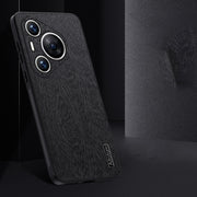 For Huawei Pura 70 Pro Tree Bark Leather Shockproof Phone Case(Blue)
