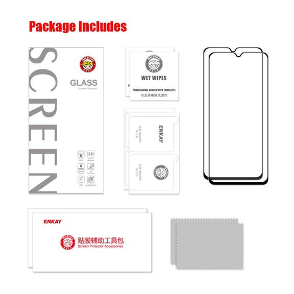For Tecno Spark 10 / 10 5G 2pcs ENKAY Full Glue High Aluminum-silicon Tempered Glass Film