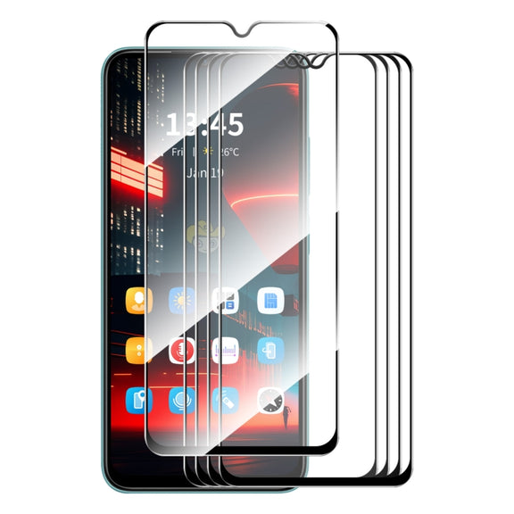For Tecno Spark 10 / 10 5G 5pcs ENKAY Full Glue High Aluminum-silicon Tempered Glass Film