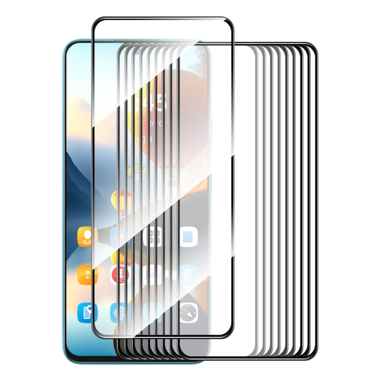 For Tecno Spark 20C 10pcs ENKAY Full Glue High Aluminum-silicon Tempered Glass Film - Tecno Tempered Glass by ENKAY | Online Shopping South Africa | PMC TechLife | Buy Now Pay Later Mobicred