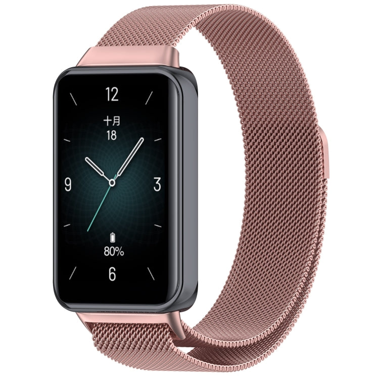 For Honor Band 9 Milan Magnetic Steel Mesh Watch Band(Pink) - Watch Bands by PMC TechLife | Online Shopping South Africa | PMC TechLife