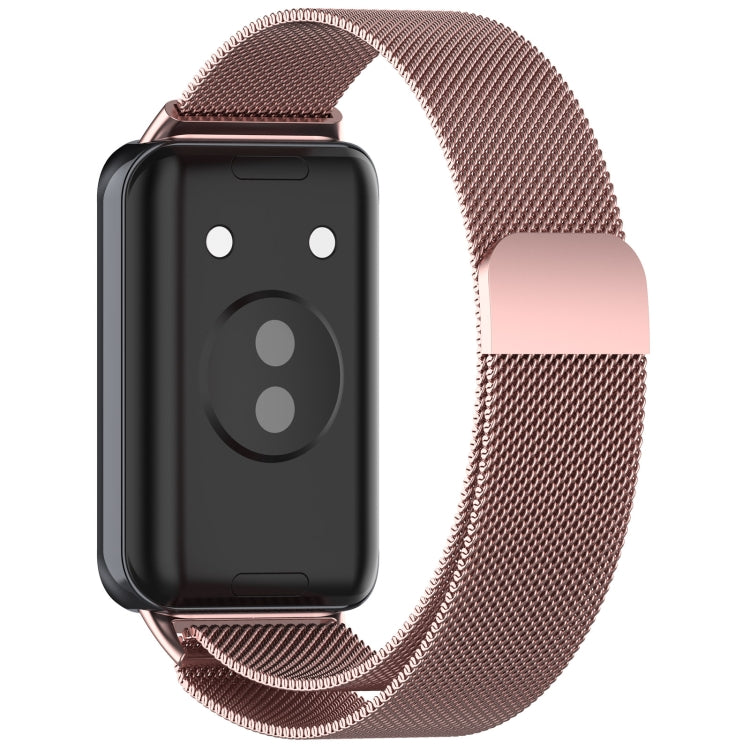 For Honor Band 9 Milan Magnetic Steel Mesh Watch Band(Pink) - Watch Bands by PMC TechLife | Online Shopping South Africa | PMC TechLife