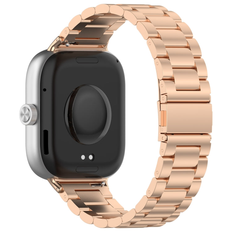 For Xiaomi Smart Band 9 Pro / 8 Pro Three Bead Stainless Steel Metal Watch Band(Rose Gold) - free shipping - PMC TechLife - Order now!