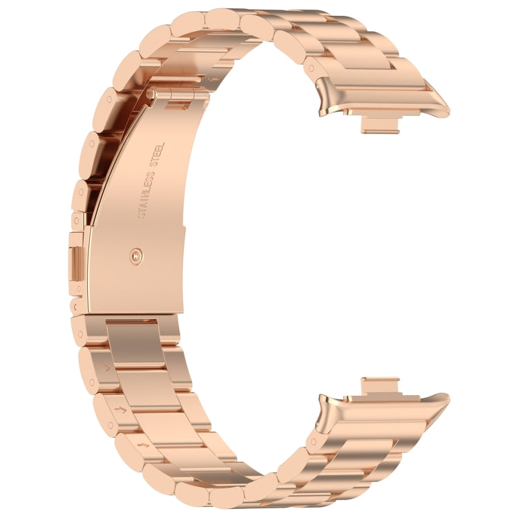 For Xiaomi Smart Band 9 Pro / 8 Pro Three Bead Stainless Steel Metal Watch Band(Rose Gold) - free shipping - PMC TechLife - Order now!