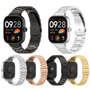 For Xiaomi Mi Band 8 Pro Three Bead Stainless Steel Metal Watch Band(Black)