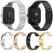 For Xiaomi Mi Band 8 Pro Three Bead Stainless Steel Metal Watch Band(Black)