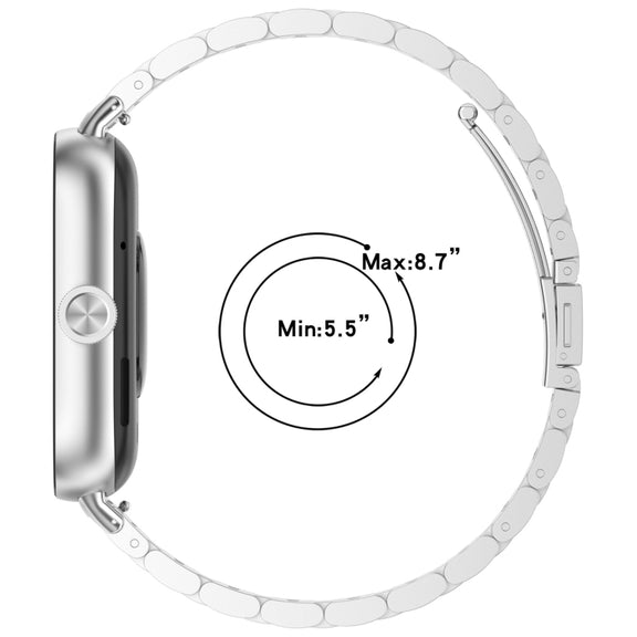 For Xiaomi Mi Band 8 Pro Three Bead Stainless Steel Metal Watch Band(Black)