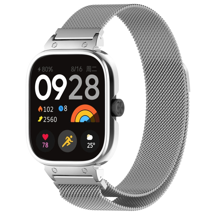 For CMF Watch Pro D395 Metal Frame + Milanese Integrated Magnetic Watch Band(Silver) - Watch Bands by PMC TechLife | Online Shopping South Africa | PMC TechLife