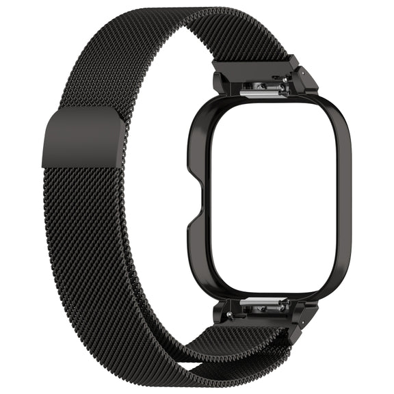 For CMF Watch Pro D395 Metal Frame + Milanese Integrated Magnetic Watch Band(Black)