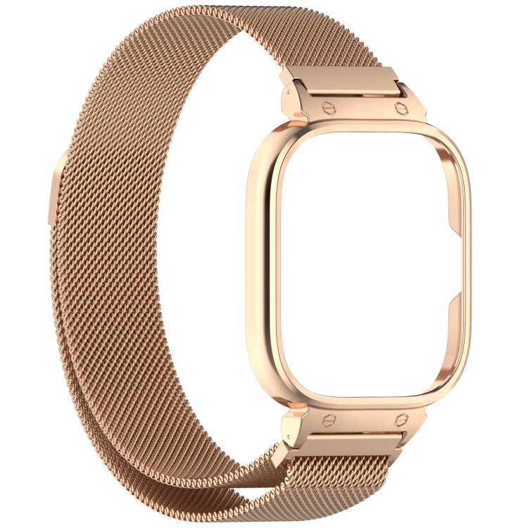 For CMF Watch Pro D395 Metal Frame + Milanese Integrated Magnetic Watch Band(Rose Gold) - Watch Bands by PMC TechLife | Online Shopping South Africa | PMC TechLife