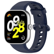 For Redmi Watch 4 Solid Color Colorful Buckle Silicone Watch Band(Dark Blue)