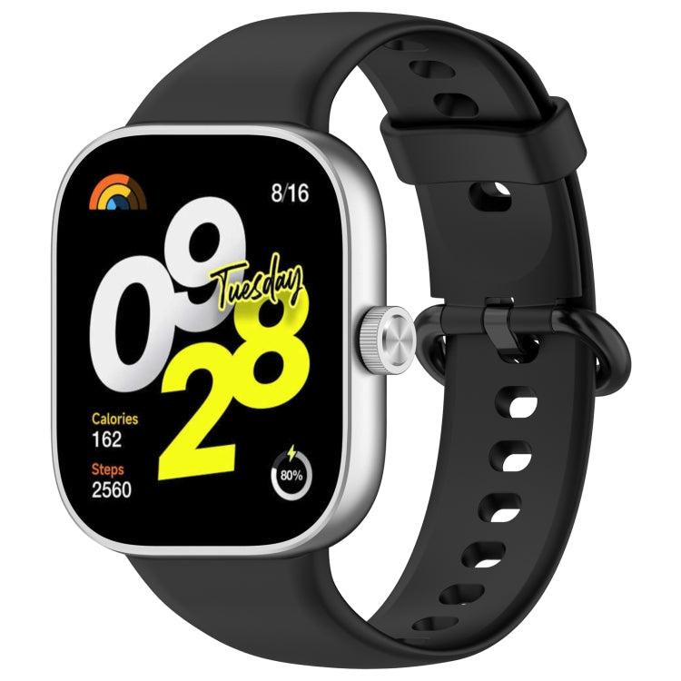 For Redmi Watch 4 Solid Color Colorful Buckle Silicone Watch Band(Black) - Watch Bands by PMC TechLife | Online Shopping South Africa | PMC TechLife