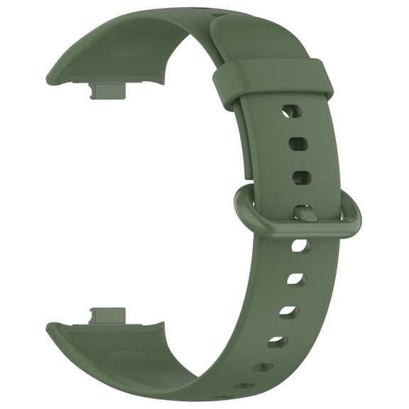 For Xiaomi  Mi Band 8 Pro Solid Color Colorful Buckle Silicone Watch Band(Dark Green)