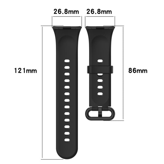 For Redmi Watch 4 Solid Color Colorful Buckle Silicone Watch Band(White)