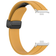 For Redmi Watch 4 Groove Folding Magnetic Buckle Silicone Watch Band(Yellow)