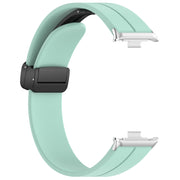 For Redmi Watch 4 Groove Folding Magnetic Buckle Silicone Watch Band(Teal)