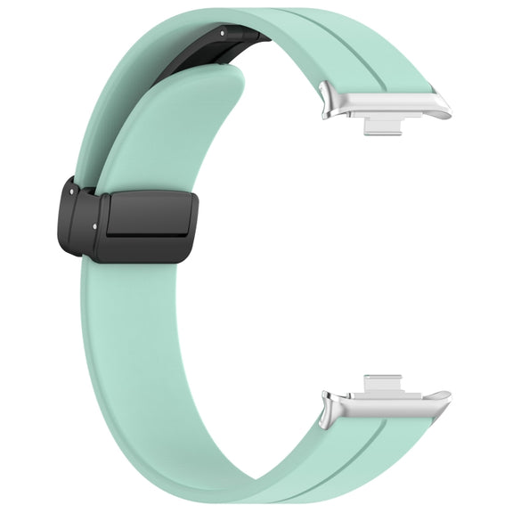 For Redmi Watch 4 Groove Folding Magnetic Buckle Silicone Watch Band(Teal)