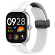 For Redmi Watch 4 Groove Folding Magnetic Buckle Silicone Watch Band(White) - Watch Bands by PMC TechLife | Online Shopping South Africa | PMC TechLife