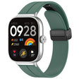 For Redmi Watch 4 Groove Folding Magnetic Buckle Silicone Watch Band(Dark Green) - Watch Bands by PMC TechLife | Online Shopping South Africa | PMC TechLife