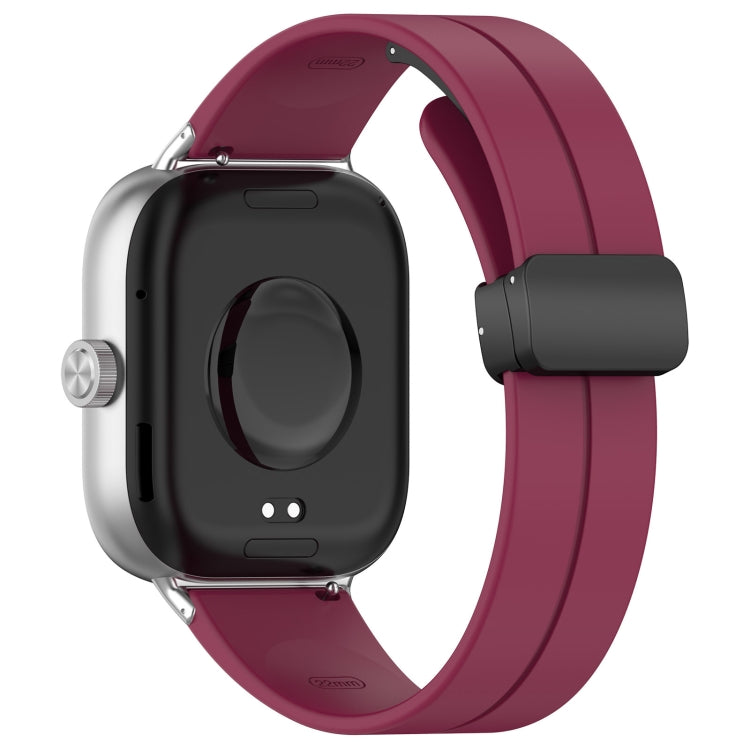 For Redmi Watch 4 / Watch 5 Groove Folding Magnetic Buckle Silicone Watch Band(Wine Red) - free shipping - PMC TechLife - Order now!