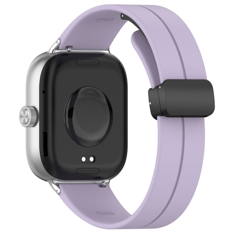 For Redmi Watch 4 Groove Folding Magnetic Buckle Silicone Watch Band(Purple) - Watch Bands by PMC TechLife | Online Shopping South Africa | PMC TechLife