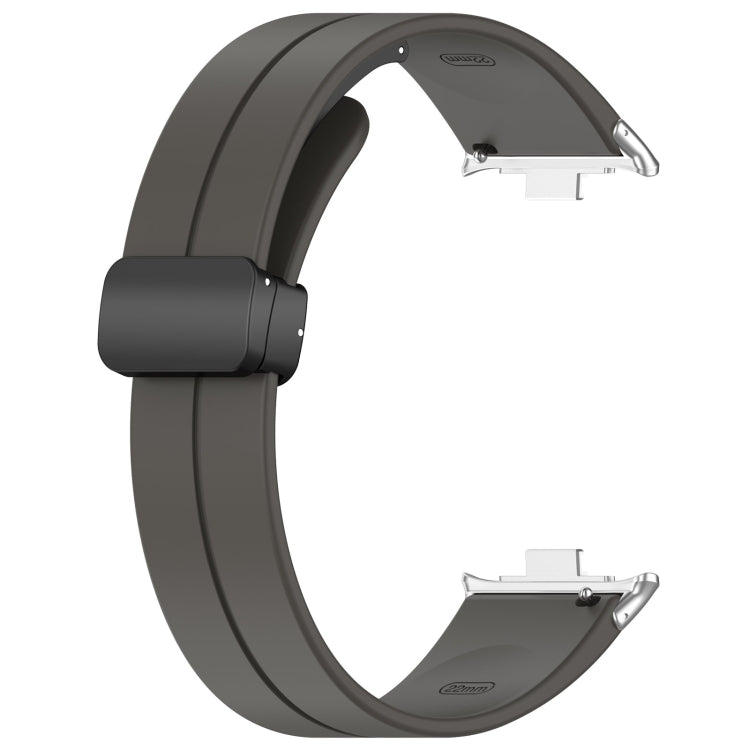 For Redmi Watch 4 Groove Folding Magnetic Buckle Silicone Watch Band(Dark Gray) - Watch Bands by PMC TechLife | Online Shopping South Africa | PMC TechLife