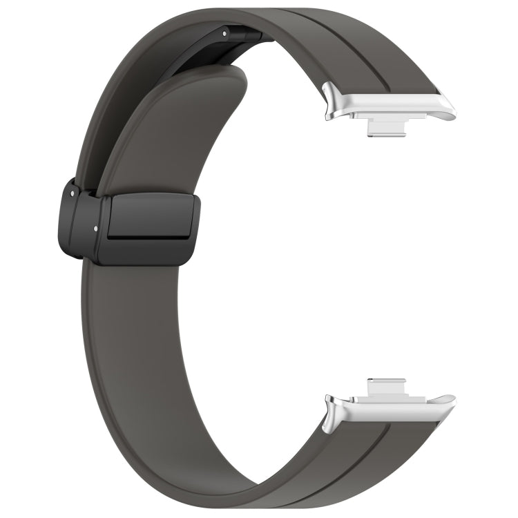 For Redmi Watch 4 Groove Folding Magnetic Buckle Silicone Watch Band(Dark Gray) - Watch Bands by PMC TechLife | Online Shopping South Africa | PMC TechLife