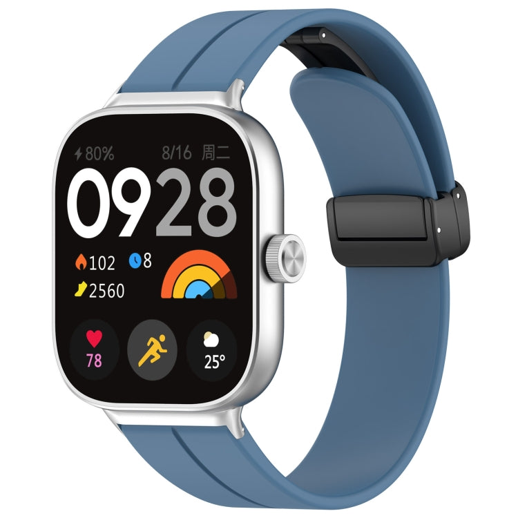For Xiaomi  Mi Band 8 Pro Groove Folding Magnetic Buckle Silicone Watch Band(Blue) - Watch Bands by PMC TechLife | Online Shopping South Africa | PMC TechLife