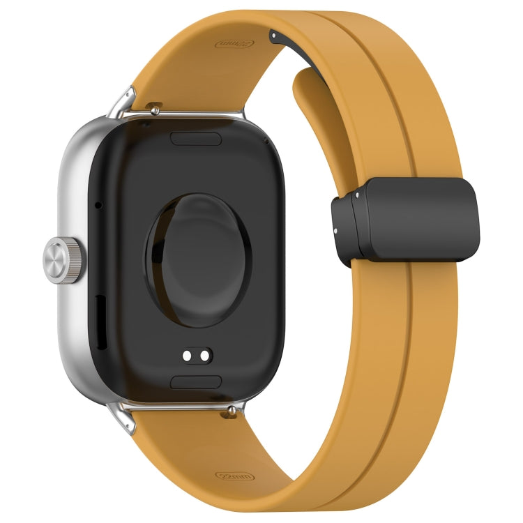 For Xiaomi  Mi Band 8 Pro Groove Folding Magnetic Buckle Silicone Watch Band(Yellow) - Watch Bands by PMC TechLife | Online Shopping South Africa | PMC TechLife