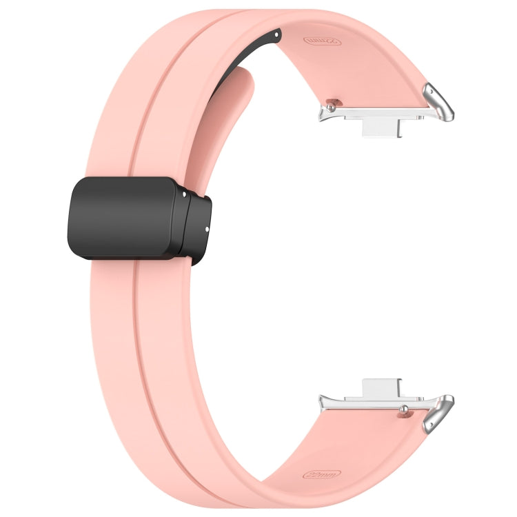 For Xiaomi  Mi Band 8 Pro Groove Folding Magnetic Buckle Silicone Watch Band(Pink) - Watch Bands by PMC TechLife | Online Shopping South Africa | PMC TechLife