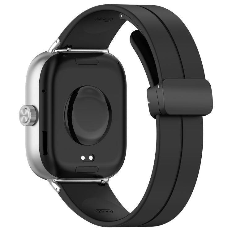 For Xiaomi Smart Band 9 Pro / 8 Pro Groove Folding Magnetic Buckle Silicone Watch Band(Black) - Watch Bands by PMC TechLife | Online Shopping South Africa | PMC TechLife | Buy Now Pay Later Mobicred