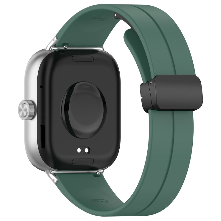 For Xiaomi  Mi Band 8 Pro Groove Folding Magnetic Buckle Silicone Watch Band(Dark Green) - Watch Bands by PMC TechLife | Online Shopping South Africa | PMC TechLife